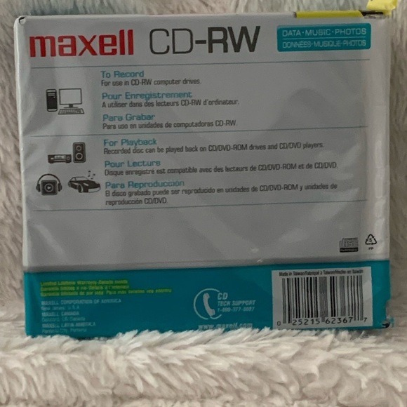 Maxell CD-RW Discs 700MB/80min 4x Sealed  10/Pack NWT - Picture 3 of 4